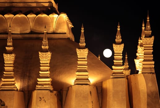 Wat That Luang in Vientiane,the capital of Laos in South East Asia.