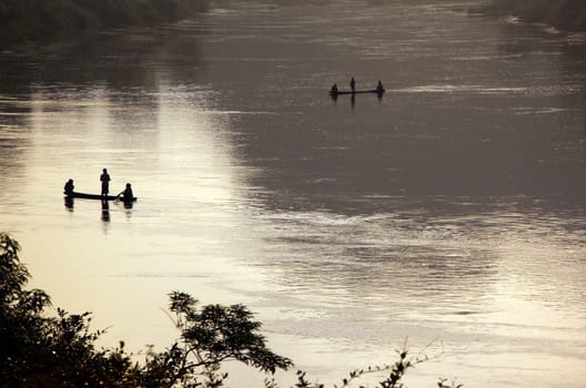 The landscape on the Xe Bang Fai River near the village of Mahaxai Mai of Tham Pa Fa near the town of Tha Khaek in central Laos on the border with Thailand in South East Asia.