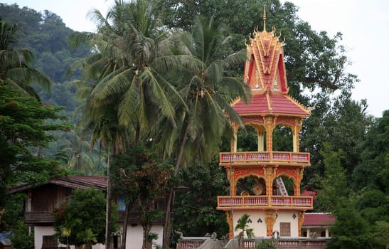 A temple on the Xe Bang Fai River near the village of Mahaxai Mai of Tham Pa Fa near the town of Tha Khaek in central Laos on the border with Thailand in South East Asia.
