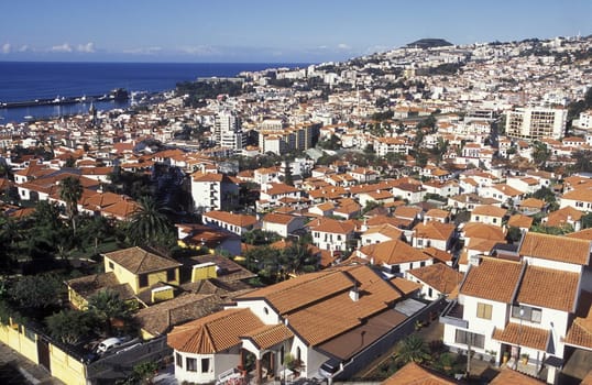 A view of the capital Funchal on the island of Madeira in the Atlantic Ocean