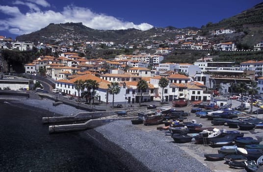 The fishing village of Camara de Lobos on the island of Madeira in the Atlantic Ocean