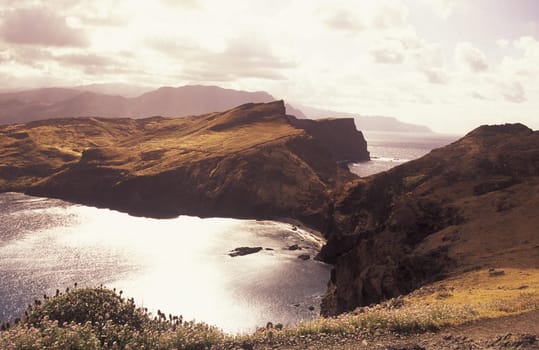 Europe,Atlantic Ocean,Portugal,Island,Madeira,Ponta do Sol,Sea,Landscape,Coast,WaterFal,Mood,. The landscape of the Ponta de Sao Lourenco peninsula in the east of the island of Madeira in the Atlantic Ocean,Portugal,(Urs Flueeler)