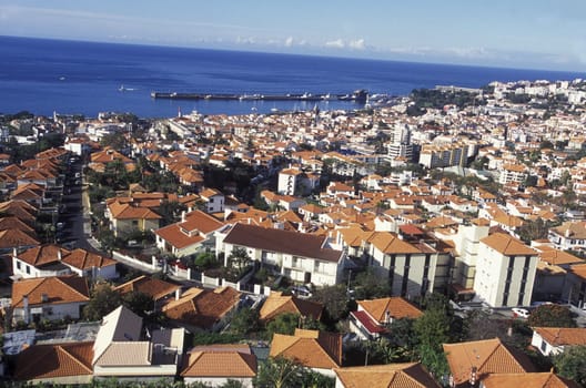 A view of the capital Funchal on the island of Madeira in the Atlantic Ocean