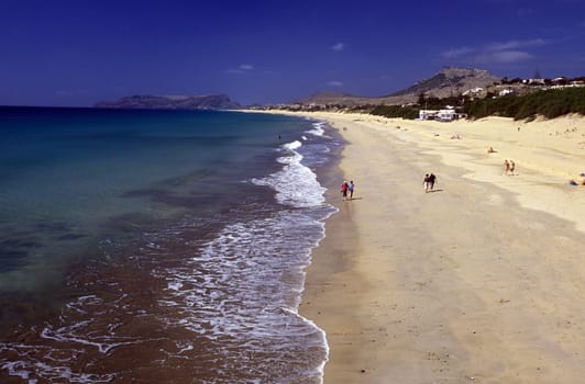 The village of Vila Baleira on the island of Porto Santo near the island of Madeira in the Atlantic Ocean,Portugal.
