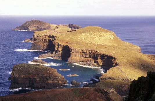Europe,Atlantic Ocean,Portugal,Island,Madeira,Ponta do Sol,Sea,Landscape,Coast,WaterFal,Mood,. The landscape of the Ponta de Sao Lourenco peninsula in the east of the island of Madeira in the Atlantic Ocean,Portugal,(Urs Flueeler)
