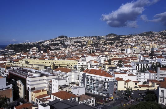 A view of the capital Funchal on the island of Madeira in the Atlantic Ocean
