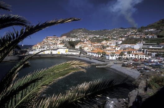 The traditional fishing village of Camara de Lobos in the southern part of madeira island in the Atlantic Ocean,Portugal.