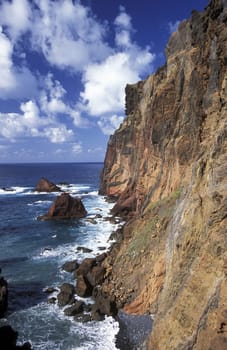 The rocks and coasts landscape at Ponta de Sao Lourenco on the flower island of Madeira,Portugal.