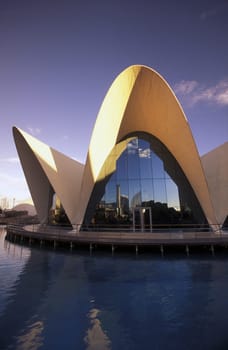 The L Oceanografic in the modern district of Valenzia in Spain in Europe.