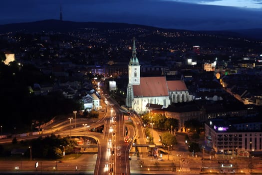 Europe,Eastern Europe,Slovakia,Capital,Bratislava,Old Town,Summer,Panorama,View,Danube,Cathedral,St martins Cathedral