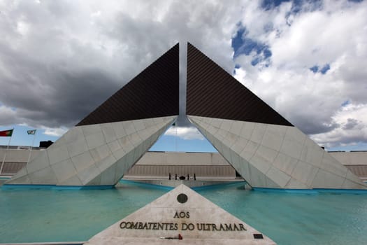 The monument in front of the Marinen Museum or Museu de Marinha in Belem in Lisbon,Portugal.