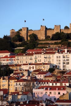 The castle in the city center of the capital Lisbon in Portugal.