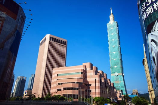 Taipei, Taiwan skyline viewed during the day for adv or others purpose use