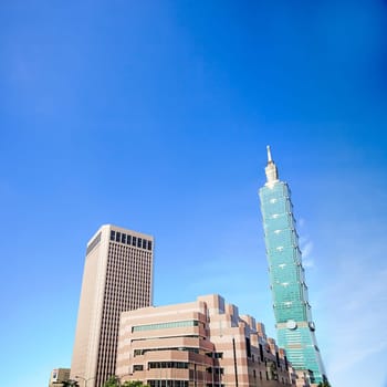 Taipei, Taiwan skyline viewed during the day for adv or others purpose use