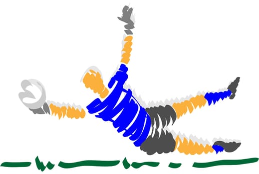 vector - abstract design soccer goal keeper - isolated on background
