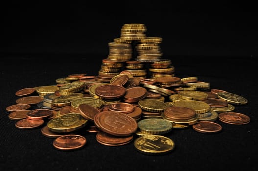 Photo Background Texture With Small Coins Of Different European Countries