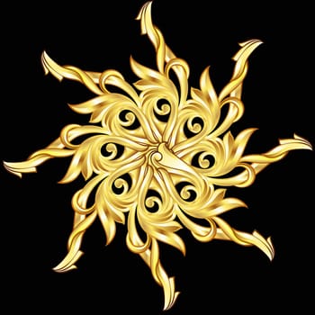 Golden circle is made of symmetry patterns.