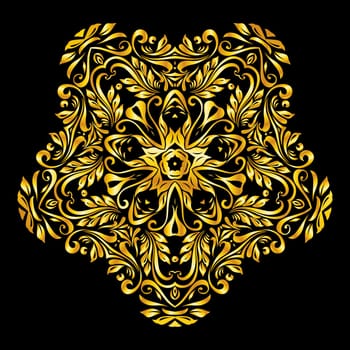 Vector gold elements on a black background