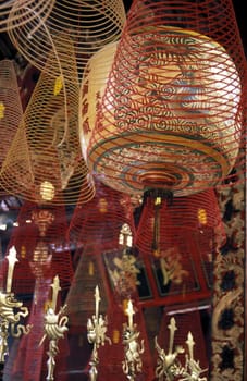 A traditional temple in the city of Cantho in the Mekong Delta in south Vietnam in South East Asia.