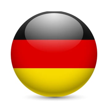 Flag of Germany as round glossy icon. Button with German flag