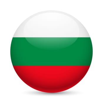 Flag of Bulgaria as round glossy icon. Button with Bulgarian flag