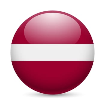Flag of Latvia as round glossy icon. Button with Latvian flag