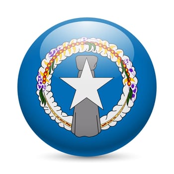 Flag of Northern Mariana Islands as round glossy icon. Button with flag design