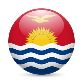 Flag of Kiribati as round glossy icon. Button with flag design