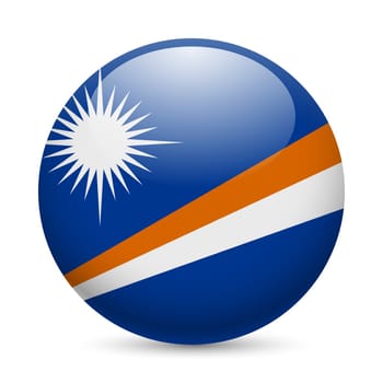 Flag of Marshall Islands as round glossy icon. Button with flag design