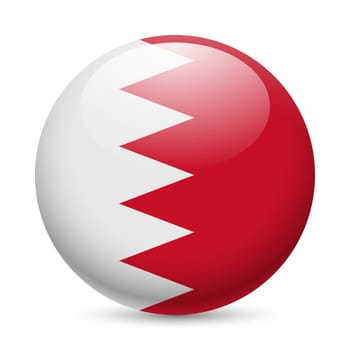 Flag of Bahrain as round glossy icon. Button with Bahraini flag