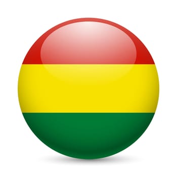 Flag of Bolivia as round glossy icon. Button with Bolivian flag