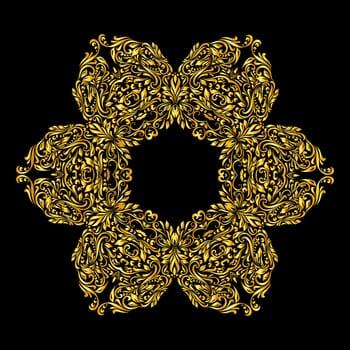 Vector gold decoration  on a black background