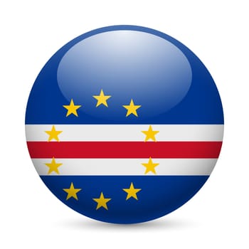 Flag of Cape Verde as round glossy icon. Button with flag design
