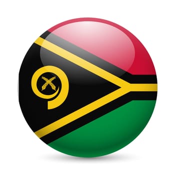 Flag of Vanuatu as round glossy icon. Button with flag design