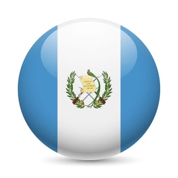Flag of Guatemala as round glossy icon. Button with Guatemalan flag
