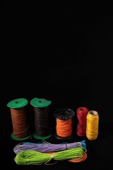 Roll of Twine isolated on a Black Background
