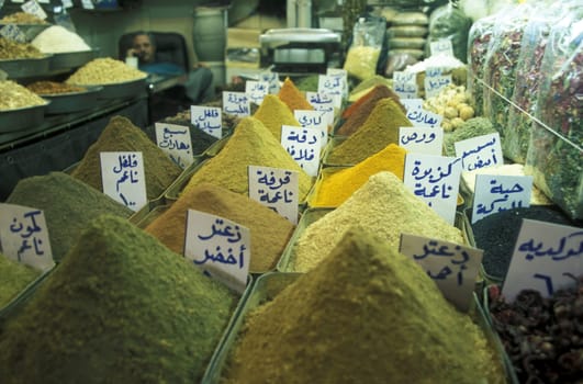 The Souq or market in the medina of the Old City of Aleppo in the north of Syria in the Middle East.