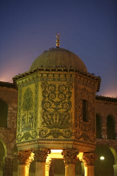 Asien, Naher Osten, Syrien, Damaskus,   Der Innenhof der  Omaijad Moschee im Souq und Altstadt von Damaskus in der Hauptstadt von Syrien.
