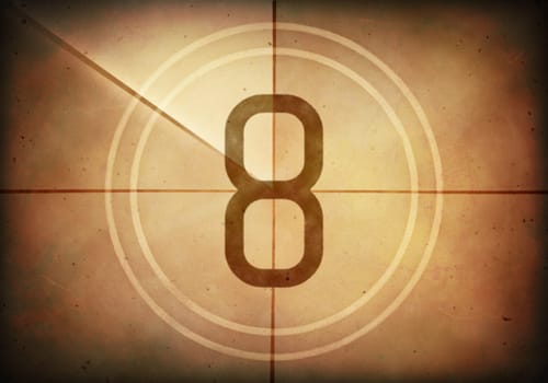 Countdown on the old movie screen. High resolution image with detailed quality.