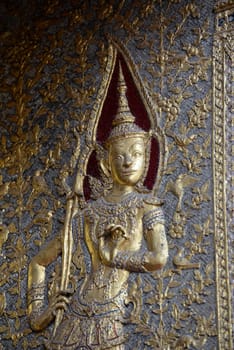 Der Wat Phra Kaew in der Stadt Bangkok in Thailand in Suedostasien.