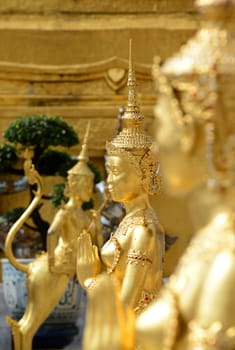Der Wat Phra Kaew in der Stadt Bangkok in Thailand in Suedostasien.