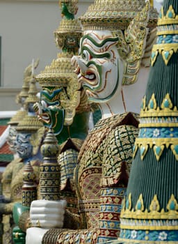 Der Wat Phra Kaew in der Stadt Bangkok in Thailand in Suedostasien.
