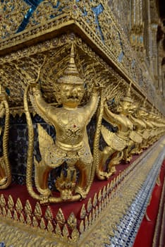 Der Wat Phra Kaew in der Stadt Bangkok in Thailand in Suedostasien.