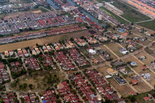 Imobilien am rande der Stadt Bangkok in Thailand in Suedostasien.