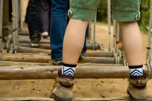 The close up view of walking swing wood set