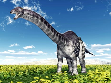 Computer-generated 3D illustration with the dinosaur Apatosaurus