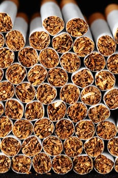 Close-up of Tobacco Cigarettes Background or texture