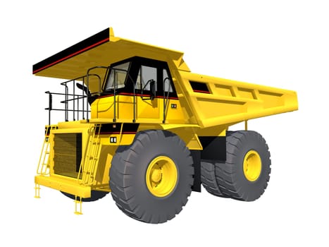 Computer-generated 3D illustration with a dump truck