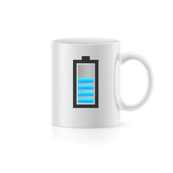 Cup with drawn indicator, stay on white background