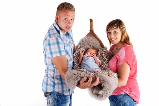 Parents with baby,isolated